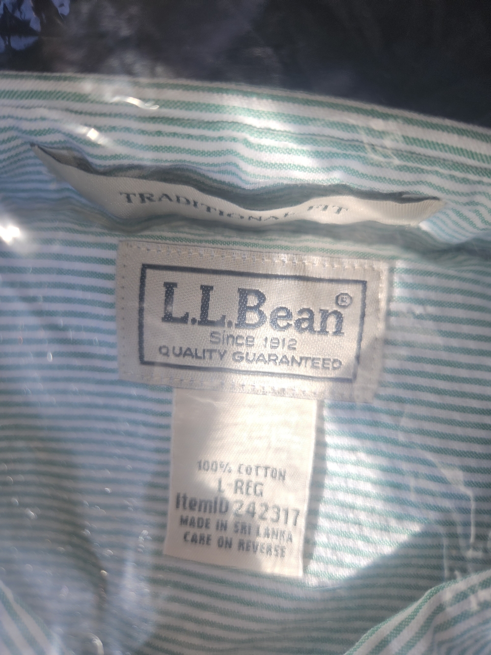 L.L. Bean Men’s Green and White Striped Sport Coat